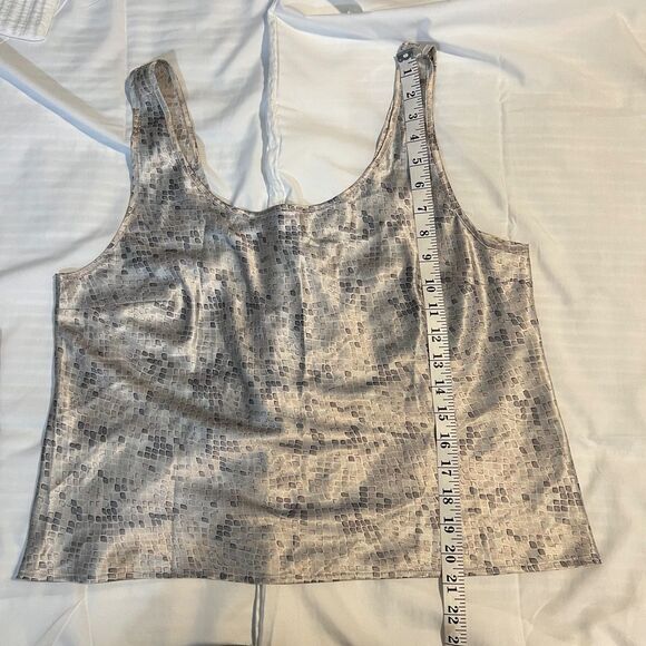 Victorias Secret Gray Snake Print Satin Pajama Set Tank Top & Pants Loungewear L - Picture 10 of 15